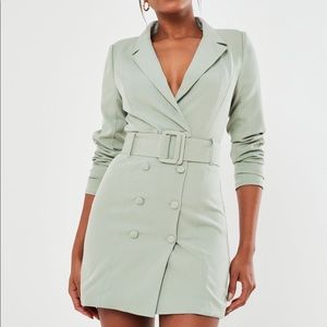 MissGuided Mint Belt Blazer Dress TODAY ONLY